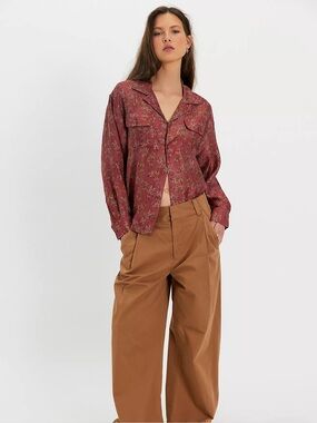 Found Floral Moss Camp Shirt